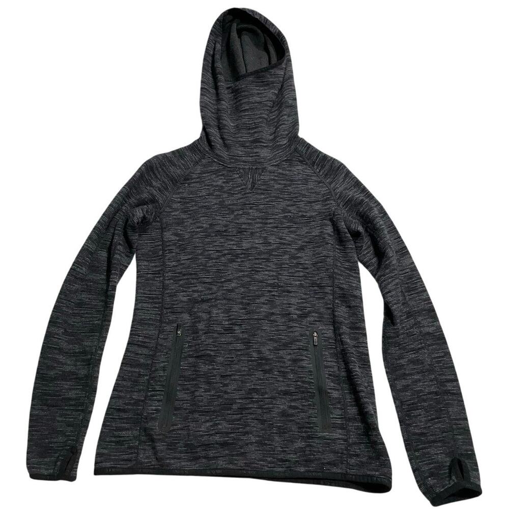 Saucony Hood Ridge Runner Funnel Neck Wool Sweatshirt Performance Sz Small Gray